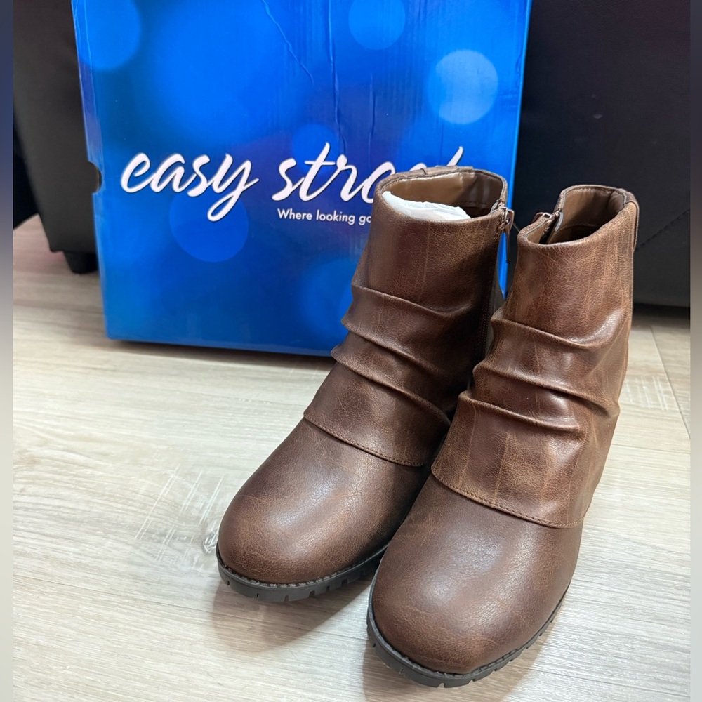 Easy Street Brown Ankle Boots